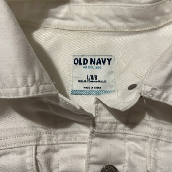 Old Navy white jean jacket size large - Picture 3 of 3